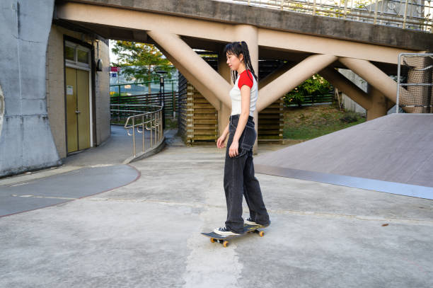 istock Young Woman in the Skatepark 1442372220