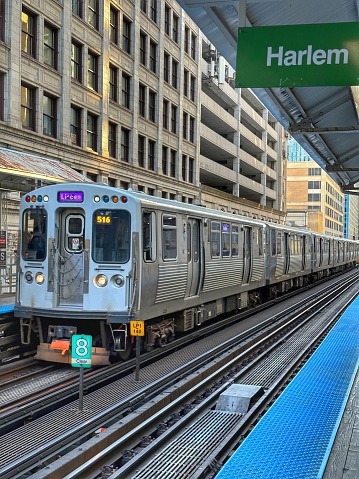 Tren elevado de Chicago en el Loop