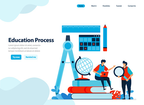 website design of educational process and modern learning. understand abilities and capacities of students. Flat illustration for landing page template, ui ux, website, mobile app, flyer, brochure
