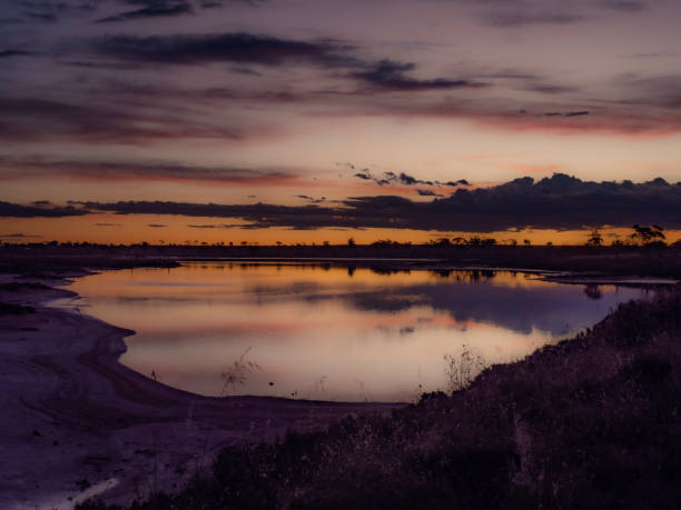 istock Sunset reflections near Lake Tyrrell 1442374802