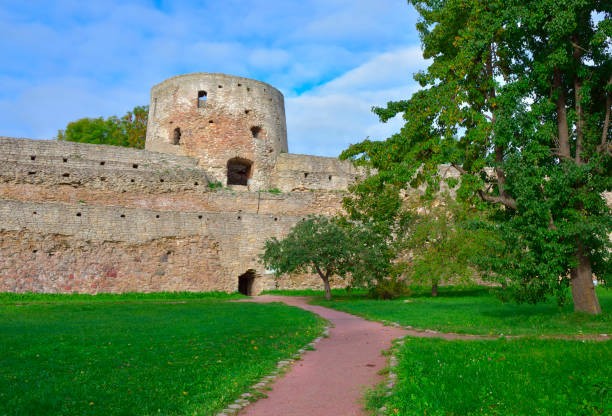 istock The old Izborsk stone fortress 1442377946