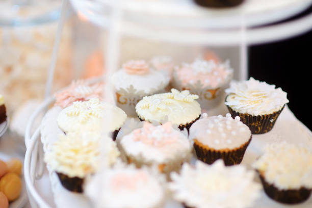 istock Beautiful desserts, sweets and candy table at wedding reception 1442378267