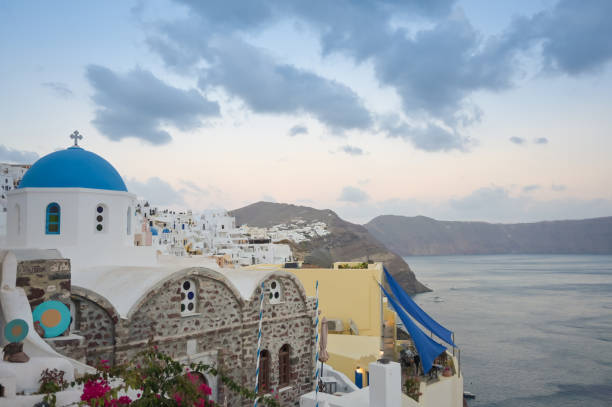 Sunrise View from window view  at Mykonos island, Cyclades, Greece