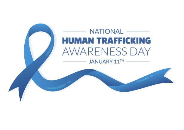 National Human Trafficking Awareness Day on January 11th to Handle with Life, Slavery and Violence in Society in Flat Cartoon Hand Drawn Illustration National Human Trafficking Awareness Day on January 11th to Handle with Life, Slavery and Violence in Society in Flat Cartoon Hand Drawn Illustration Trafficking stock illustrations