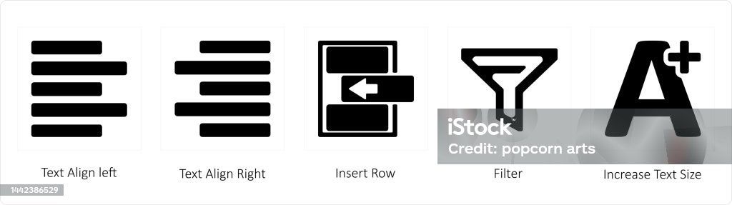 Left Text Alignment Symbol Text Align Left Text Align Right Stock Illustration - Download Image ...