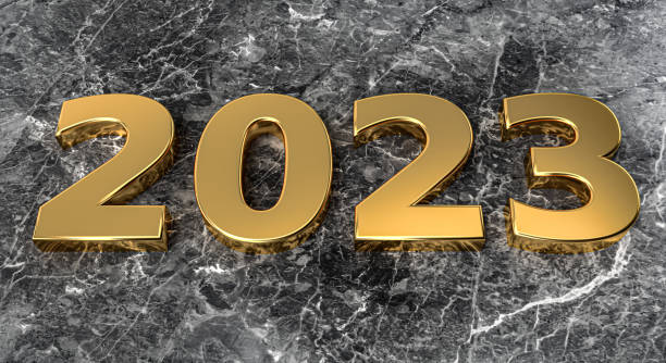 istock New year concept. Golden number 2023 on marble background 1442402841