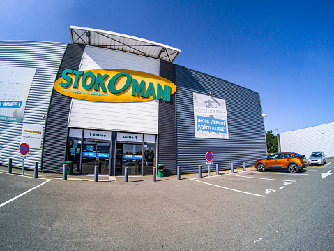 Le Mans, France – September 26, 2021: A front view of the Stokomani market in Le Mans, France