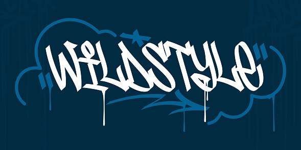 Abstract Hip Hop Hand Written Urban Street Art Graffiti Style Word Wildstyle Vector Illustration
