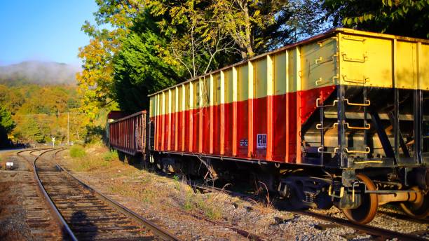 A wagon of a train on the railway track