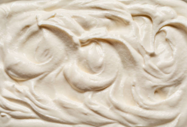 istock Closeup shot of white cake cream 1442408335