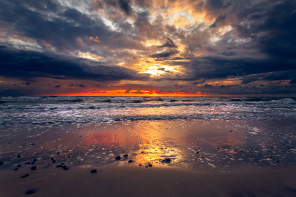 istock Beautiful sea on the dramatic sunset 1442408701