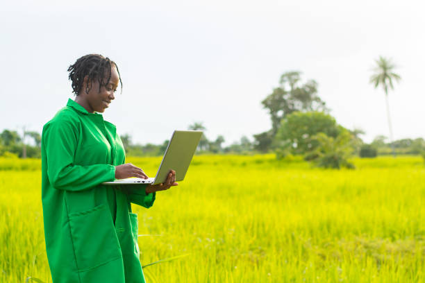 istock African farmer using a laptop on her farm 1442411335