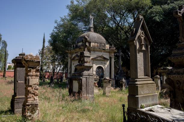 belen cemetery of guadalajara Belen cemetery tombs in day of the dead in Guadalajara Jalisco Mexico, pantheon santa paula, halloween concept all hallows by the tower stock pictures, royalty-free photos & images