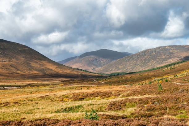 Cairngorms Mountains A remote valley in the Cairngorms mountains in Northern Scotland cairngorm mountains stock pictures, royalty-free photos & images