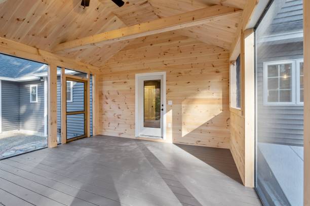 istock Modern empty veranda of a private house 1442420367