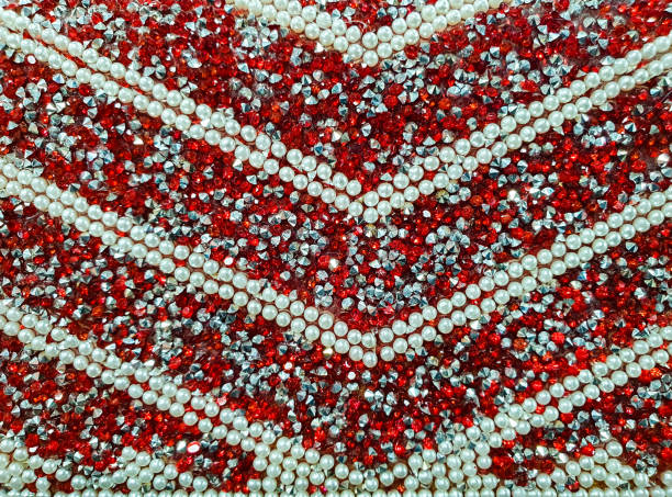 istock Decorative pattern of rhinestones with beads 1442420937