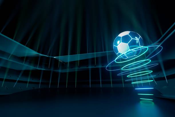 istock 3d football object design. realistic rendering. abstract futuristic background. 3d illustration. motion geometry concept. sport competition graphic. tournament game bet content. soccer ball element. 1442421067