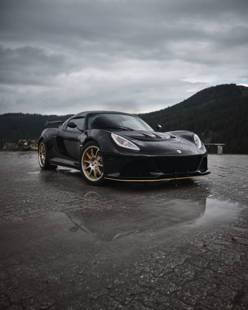 scenic shot of a lotus exige in a special version car in bern, switzerland - lotus automobiles imagens e fotografias de stock