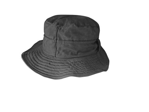 istock Black bucket hat isolated on white 1442421519