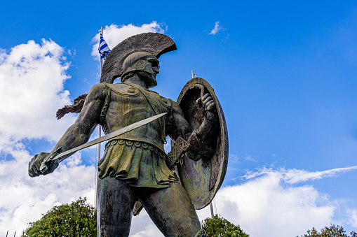 The Statue of Leonidas of Sparta in Greece