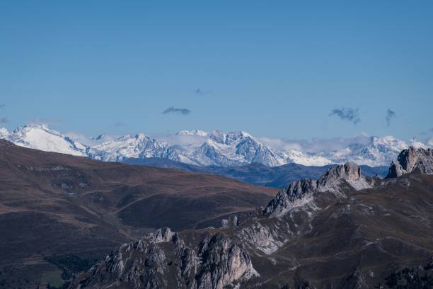 istock Scenic view of a Seceda mountain range in Italian Dolomites 1442422056