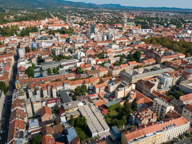 istock Zagreb, Croatia, shoot with drone.A view from the top. 1442423072
