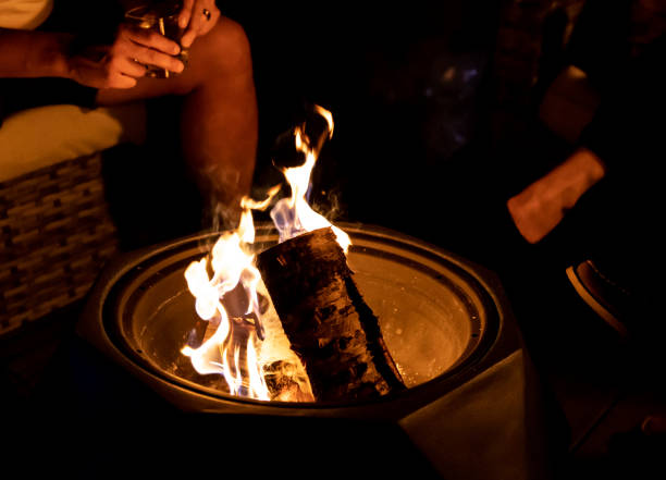 istock Fire burning in a bucket on a dark background 1442424841