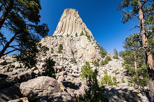 The national monument of Devils Tower in United States