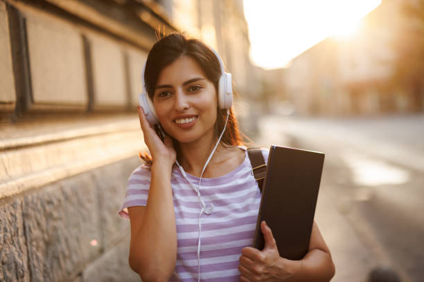 istock Enjoying good music while walking in the city 1442426564