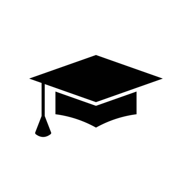 graduation cap icon vector design template in white background graduation cap icon vector design template in white background mortarboard stock illustrations