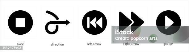 Stop Reverse Direction Stop Direction Left Arrow Stock Illustration - Download Image Now ...