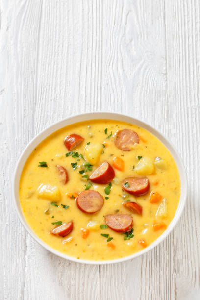 istock German potato soup with sausages in bowl 1442428678