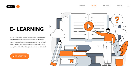 Professional Elearning Concept Elearning Concepts Flat Design Vector Illustration Stock Illustration ...