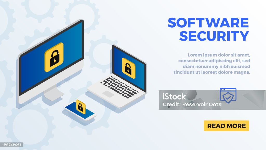 Software Security Concept Vector Website Header Banner Stock ...