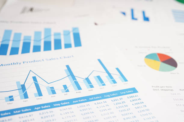 istock Charts Graphs paper. Financial development, Banking Account, Statistics, Investment Analytic research data economy, Stock exchange Business office company meeting concept. 1442435893