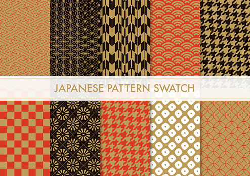 A swatch set of Japanese patterns in gorgeous colors perfect for the New Year.