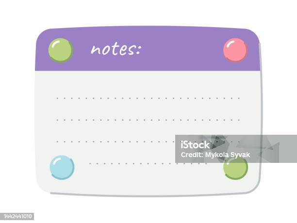 Notes Sheet With Magnet Design Element Vector Illustration Stock ...