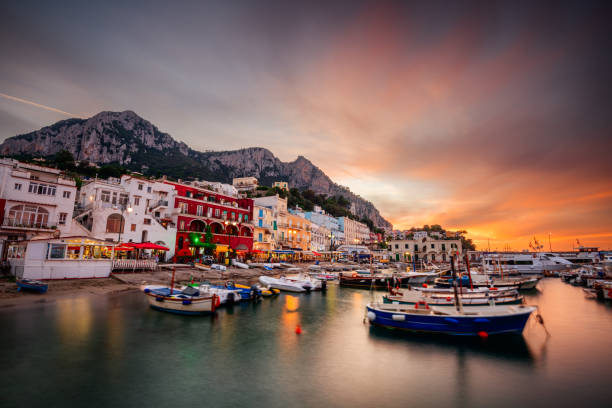 Capri, Italy at Marina Grande stock photo