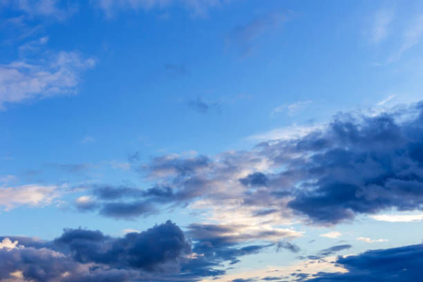 istock Gray clouds in the light blue sky 1442442543