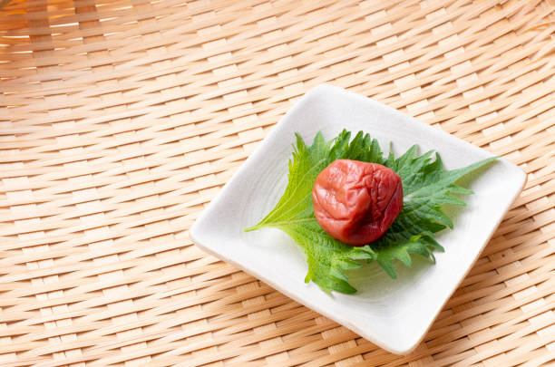 umeboši - shiso foto e immagini stock