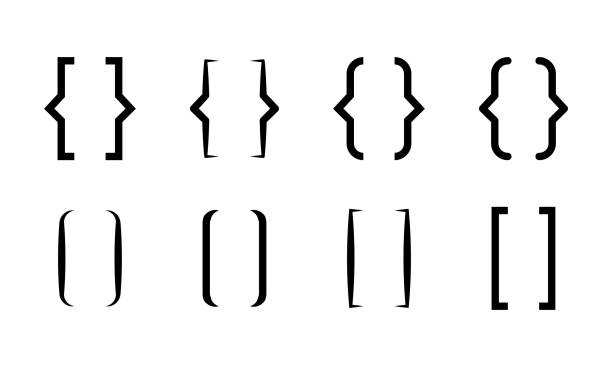 kolekcja ikon wsporników - parentheses stock illustrations