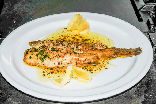 Sole meuniere with parsley and lemon