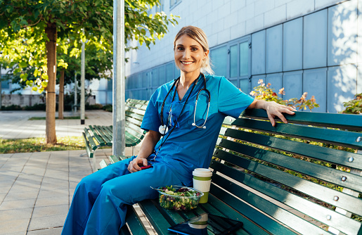 Cinematic footage representation of the daily life of a nurse going to work at the hospital