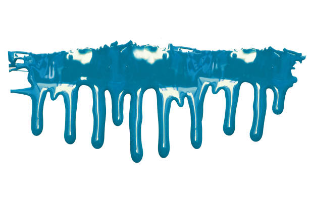 istock Colorful paint dripping isolated on white 1442449868