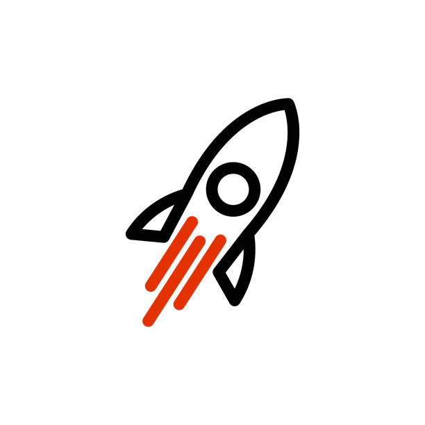 rocket logo vektor design illustration - missile stock-grafiken, -clipart, -cartoons und -symbole