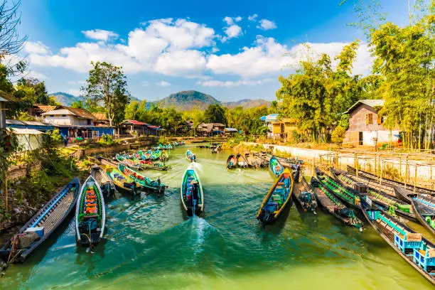 Beautiful colorful village in myanmar