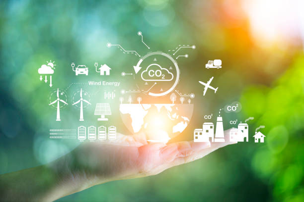istock green energy concept help reduce global warming.
Hand holding natural background light bulb on green leaf with clean energy icon around it. Carbon dioxide emission in industry zero carbon concept. 1442468969