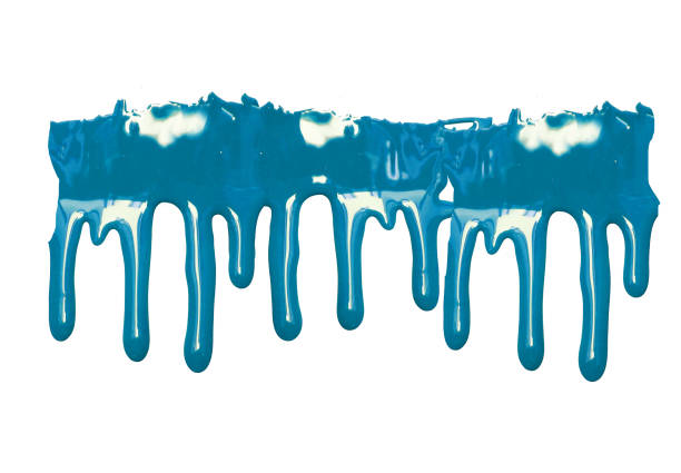 istock Colorful paint dripping isolated on white 1442470167