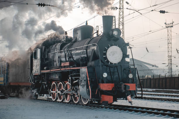 istock old retro steam train close up 1442472258