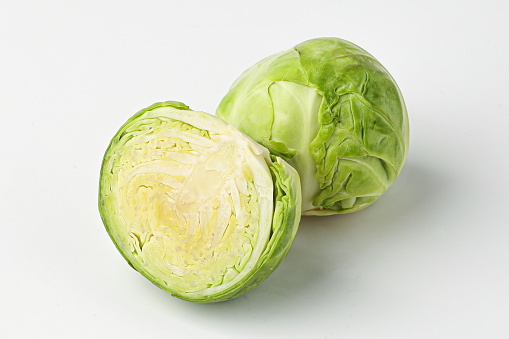 Brussels sprout over white background